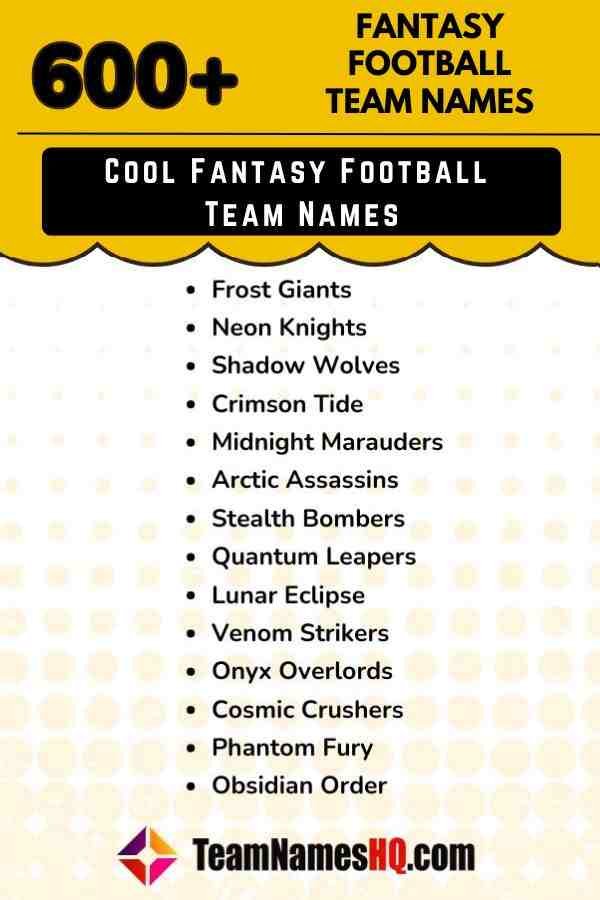 Top 20 Edgy Fantasy Football Team Names for 2024 Season