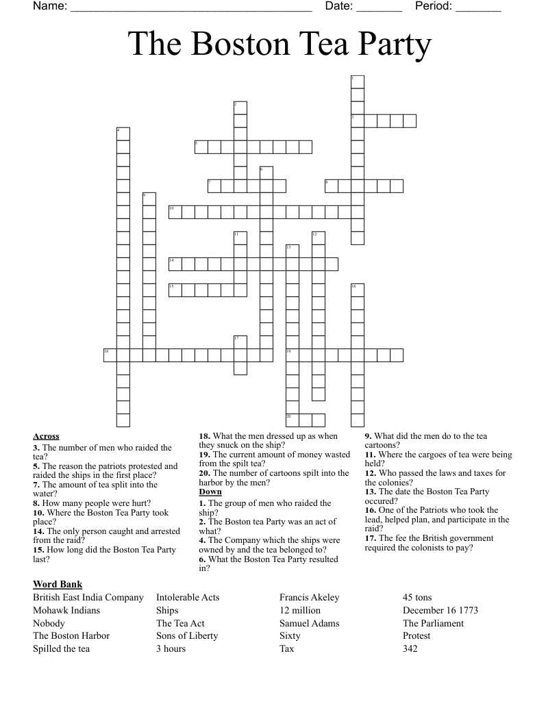 boston dinner crossword