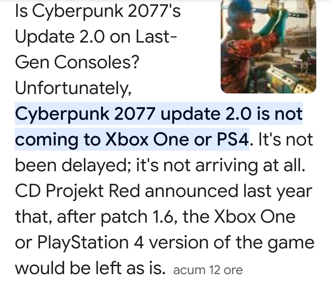 Cyberpunk 2.0 on PS4: Will the Update Come to Last-Gen Consoles?